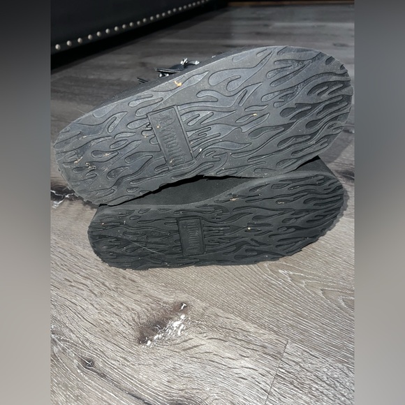 Demonia Trinity Black Platform Boots with Silver Buckles - Picture 7 of 10